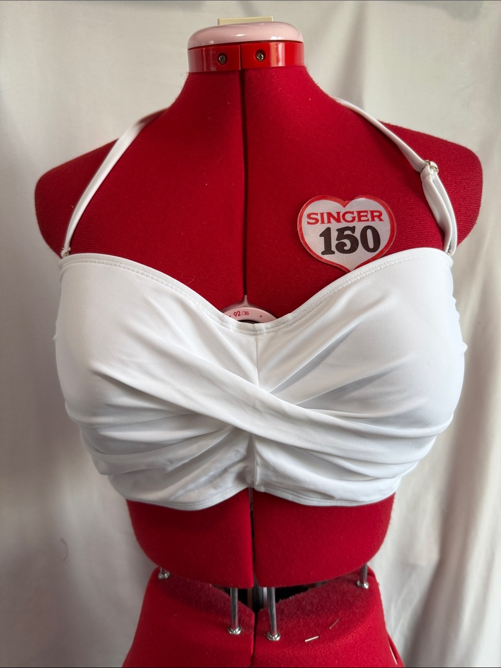 White Twist-Front Bikini Top - Comfort & Support